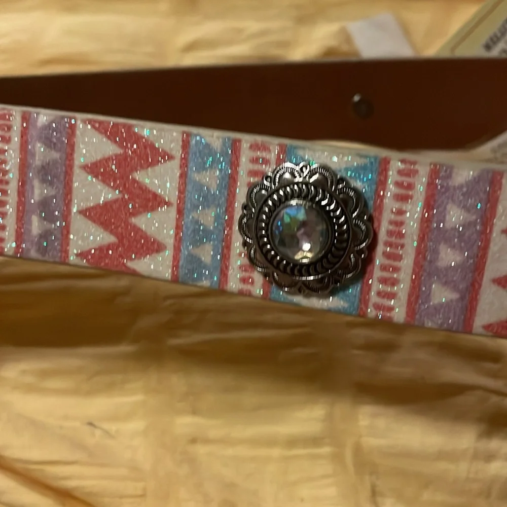 NWTS Angel Ranch‎ Western Belt Aztec Cowgirl Rodeo size 26 Kids 10 12 14 16